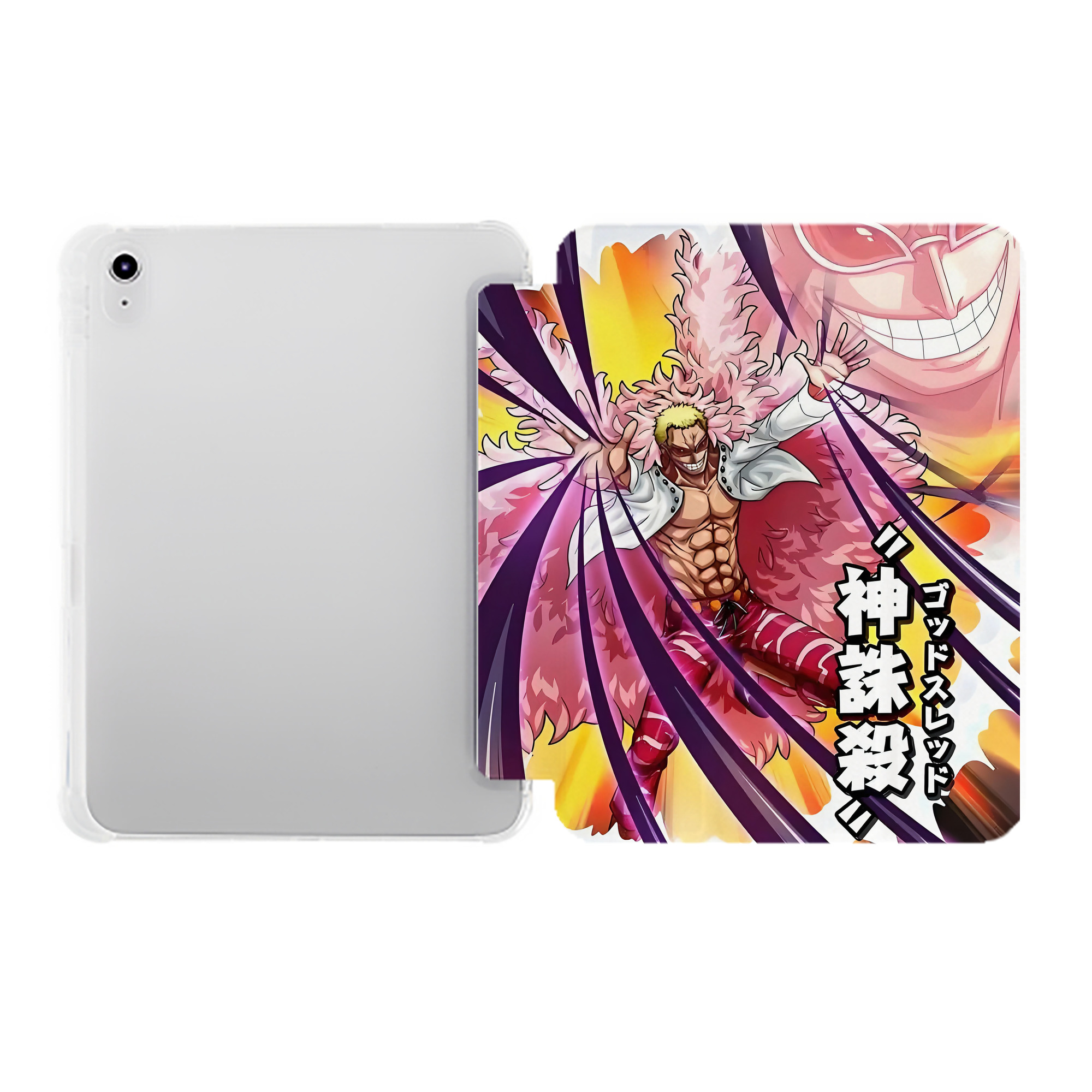 （画像用） ワンピース ONE PIECE IPad ケース ペン収納付き 三つ折りスタンド PUレザー×シリコン 対応機種9.5/10.5/10.9インチ